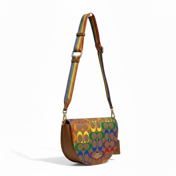 Coach Ellen Rainbow Signature Canvas Crossbody Bag C4098 - Picture 2 of 11